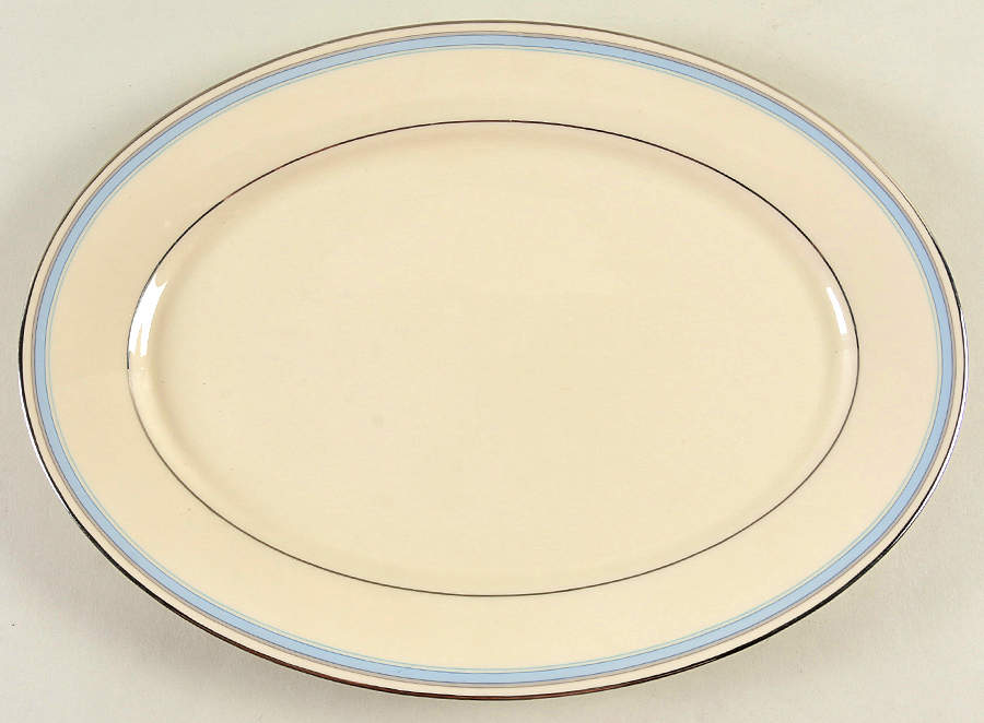 Bradford (Platinum Trim) 13" Oval Serving Platter by Lenox-1