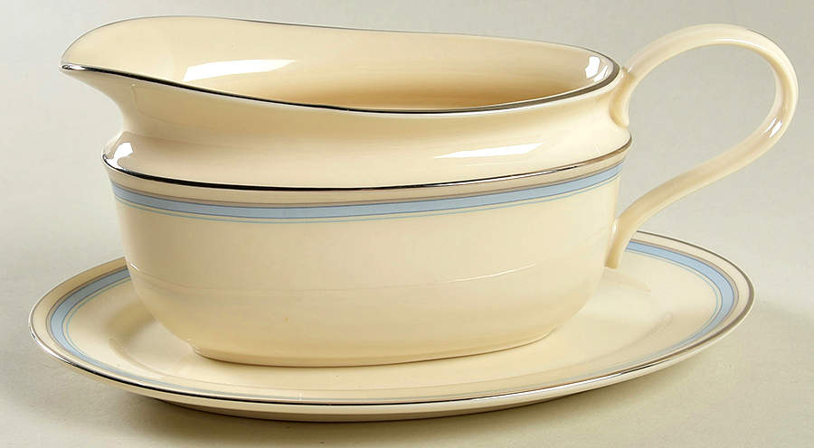 Bradford (Platinum Trim) Gravy Boat & Underplate/Relish by Lenox-1
