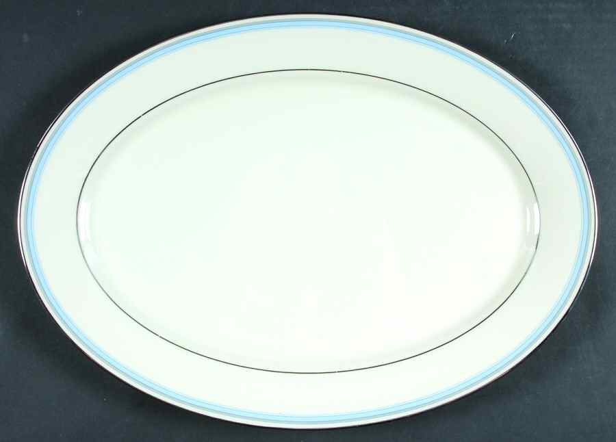Bradford (Platinum Trim) 16" Oval Serving Platter by Lenox-1