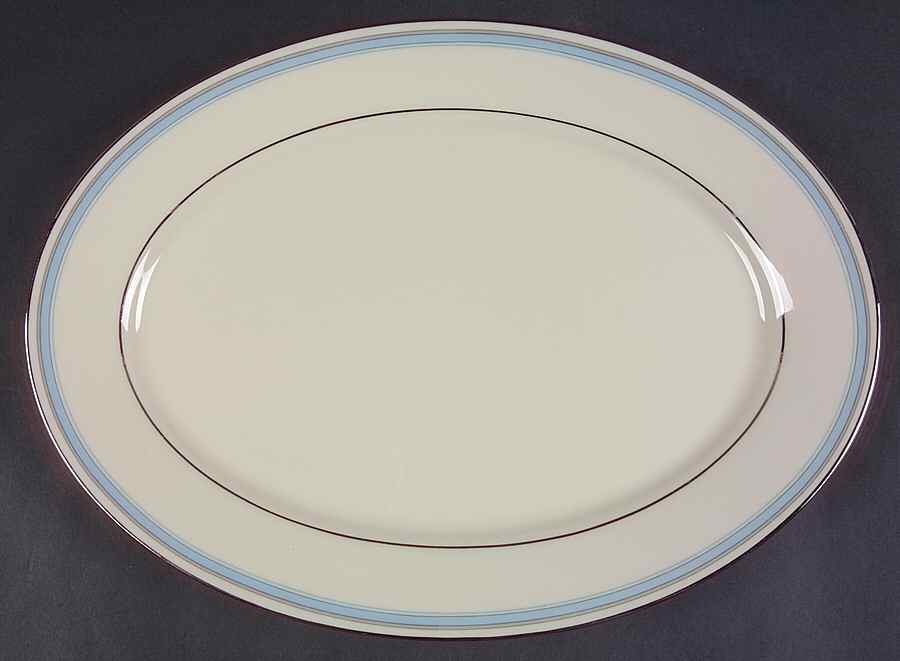 Bradford (Platinum Trim) 13" Oval Serving Platter by Lenox-1