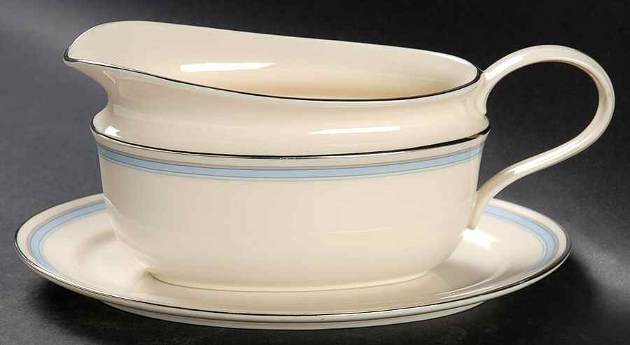 Bradford (Platinum Trim) Gravy Boat & Underplate/Relish by Lenox-1