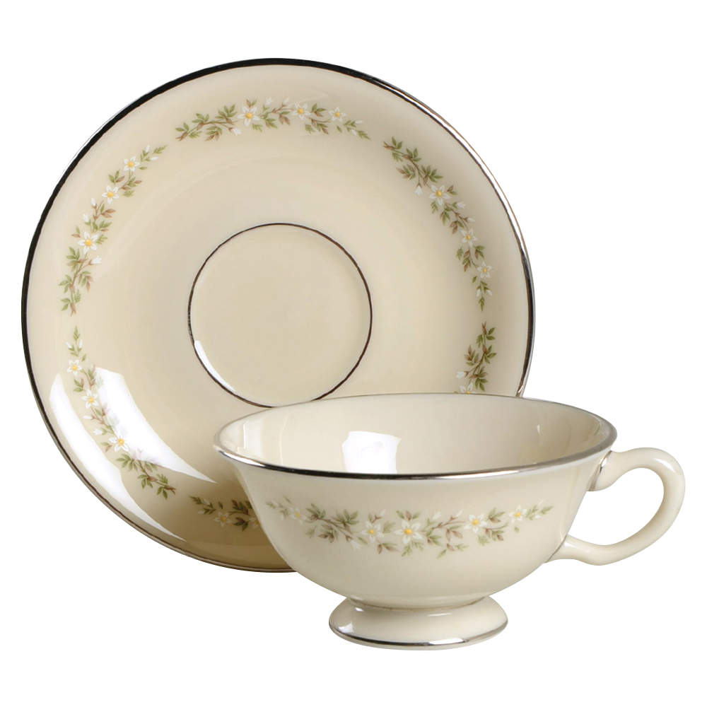 Brookdale Footed Cup & Saucer Set by Lenox-1