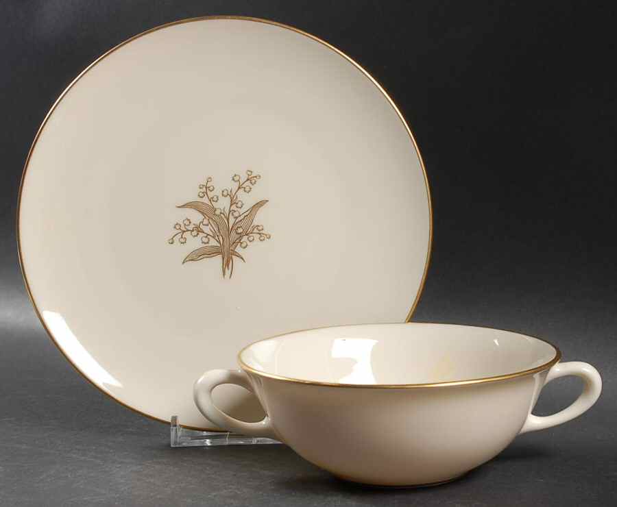 Brookside Flat Cream Soup Bowl & Saucer Set by Lenox-1