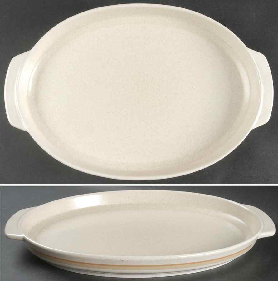 Brushwork Beige Oval Roaster by Lenox-1