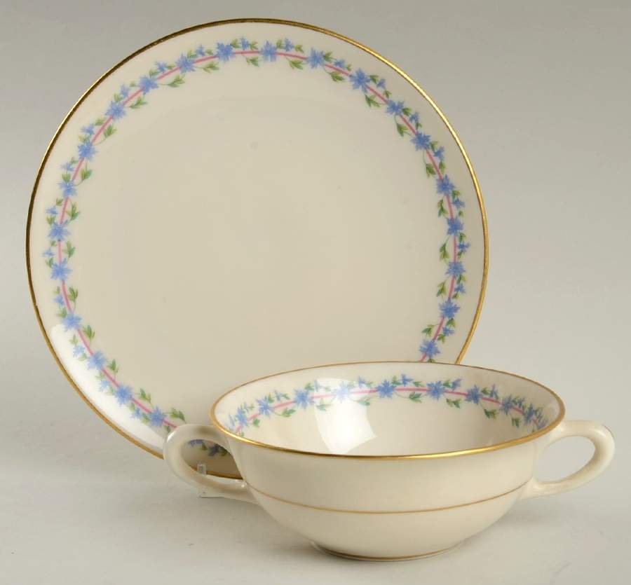 Caprice Flat Cream Soup Bowl & Saucer Set by Lenox-1