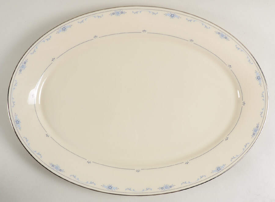 Carolina (Blue Flowers) 16" Oval Serving Platter by Lenox-1