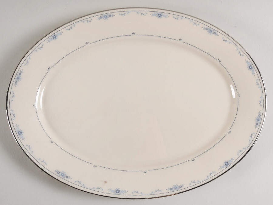 Carolina (Blue Flowers) 13" Oval Serving Platter by Lenox-1