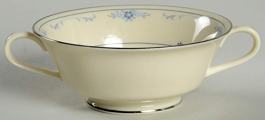 Carolina (Blue Flowers) Footed Cream Soup Bowl by Lenox-1