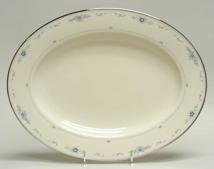 Carolina (Blue Flowers) 15" Oval Serving Platter by Lenox-1