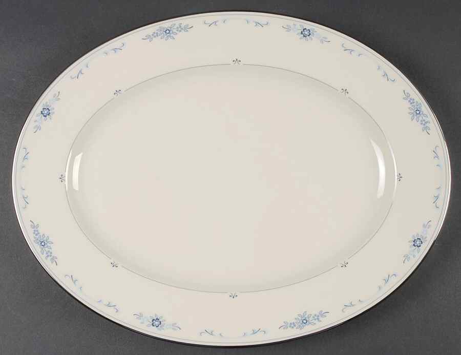 Carolina (Blue Flowers) 13" Oval Serving Platter by Lenox-1