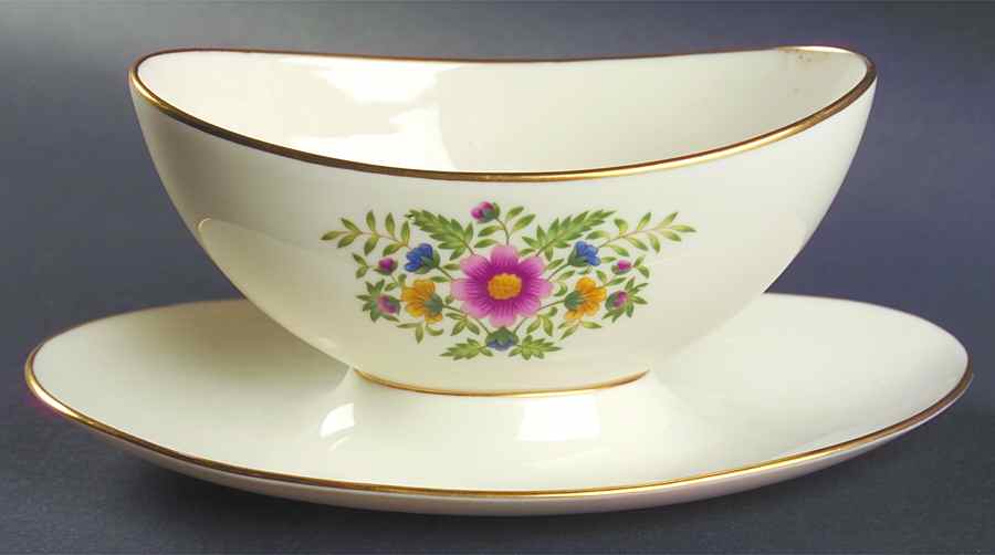 Cascade Gravy Boat with Attached Underplate by Lenox-1