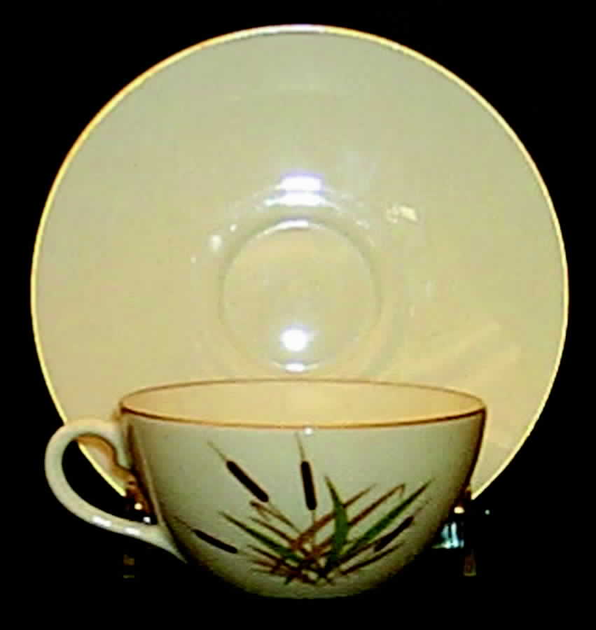 Cattail (Coupe Shape) Flat Cup & Saucer Set by Lenox-1