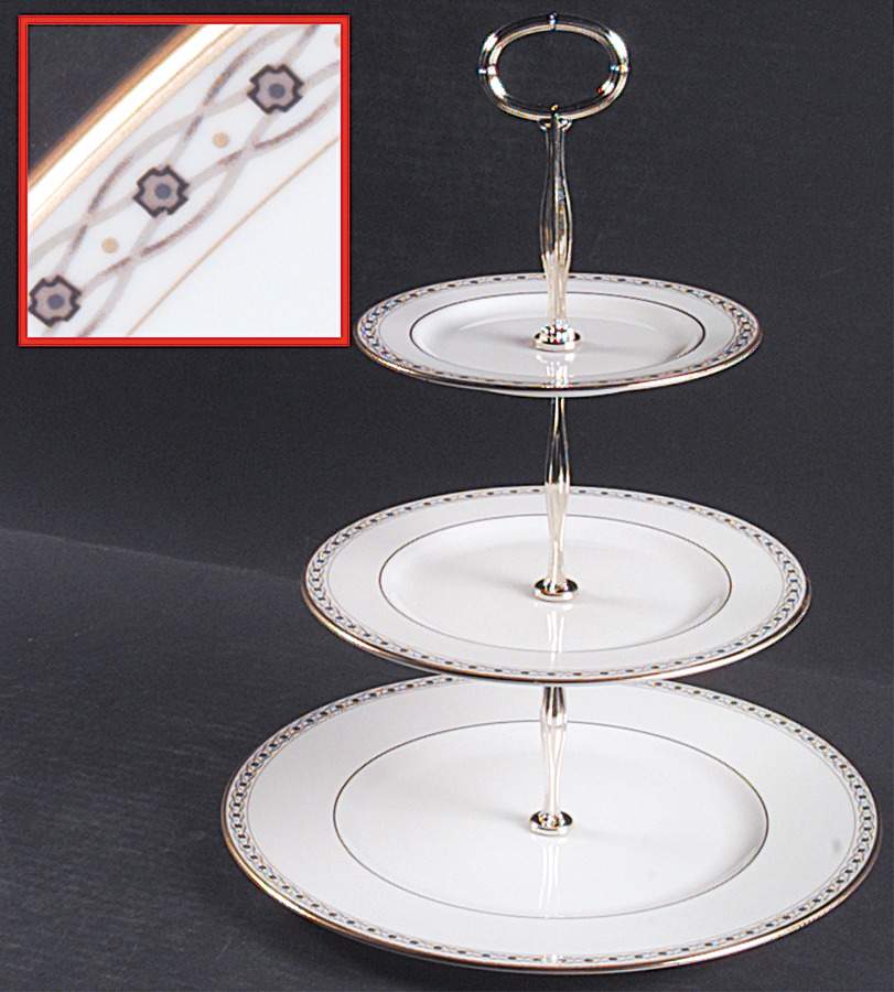 Celtic Braid 13 7/8"-14 1/4" 3-Tiered Serving Tray(DP,SP,BB) HC by Lenox-1