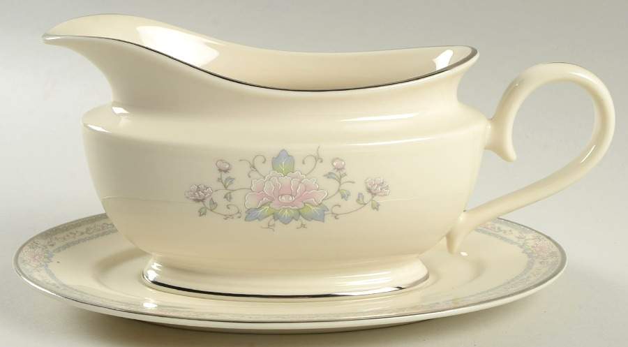 Charleston 1999 Shape Gravy Boat & Underplate by Lenox-1