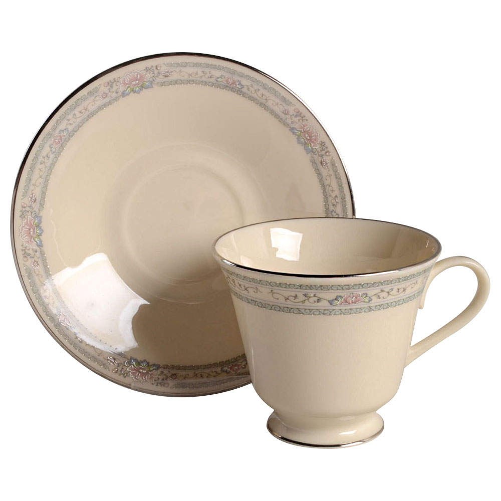 Charleston Footed Cup & Saucer Set by Lenox-1