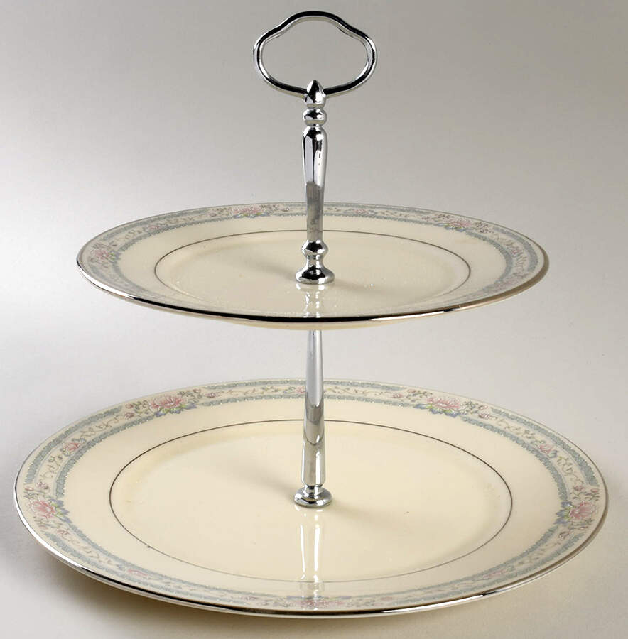 Charleston 2 Tiered Serving Tray (Dinner & Salad Plate) by Lenox-1
