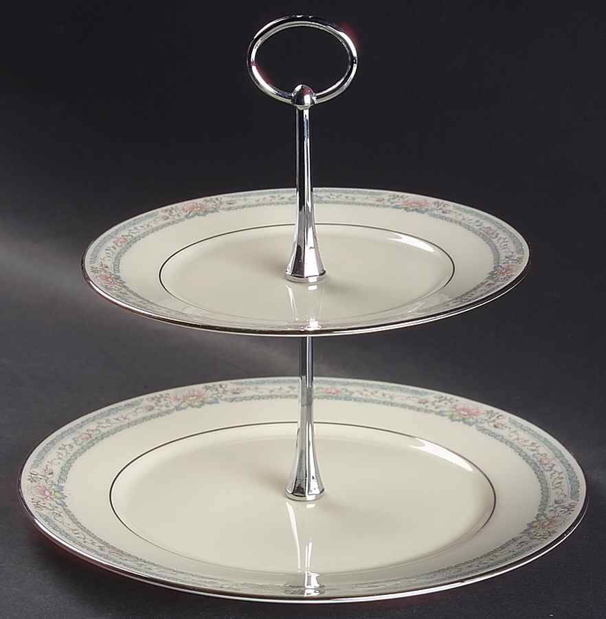 Charleston 2 Tiered Serving Tray (Dinner & Salad Plate) by Lenox-1