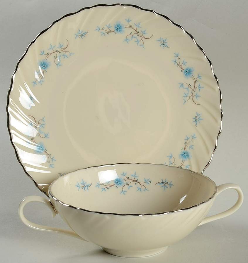Chanson Flat Cream Soup Bowl & Dessert Plate/Saucer Set by Lenox-1