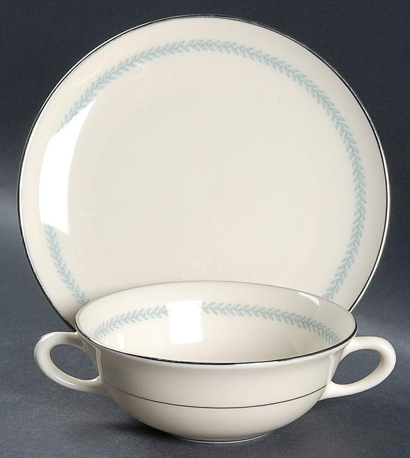 Charmaine Flat Cream Soup Bowl & Saucer Set by Lenox-1