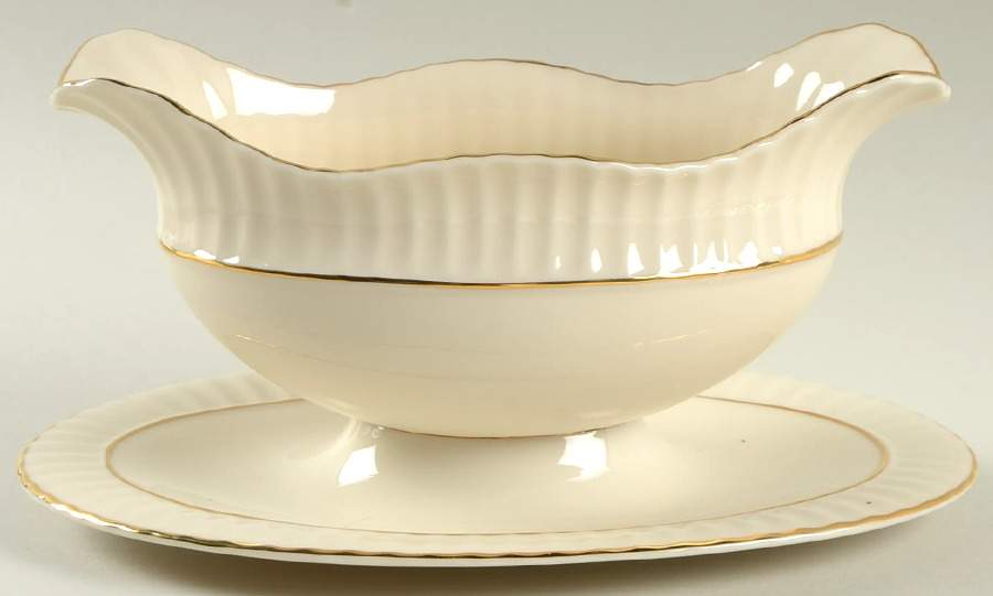 Citation Gold Gravy Boat with Attached Underplate by Lenox-1