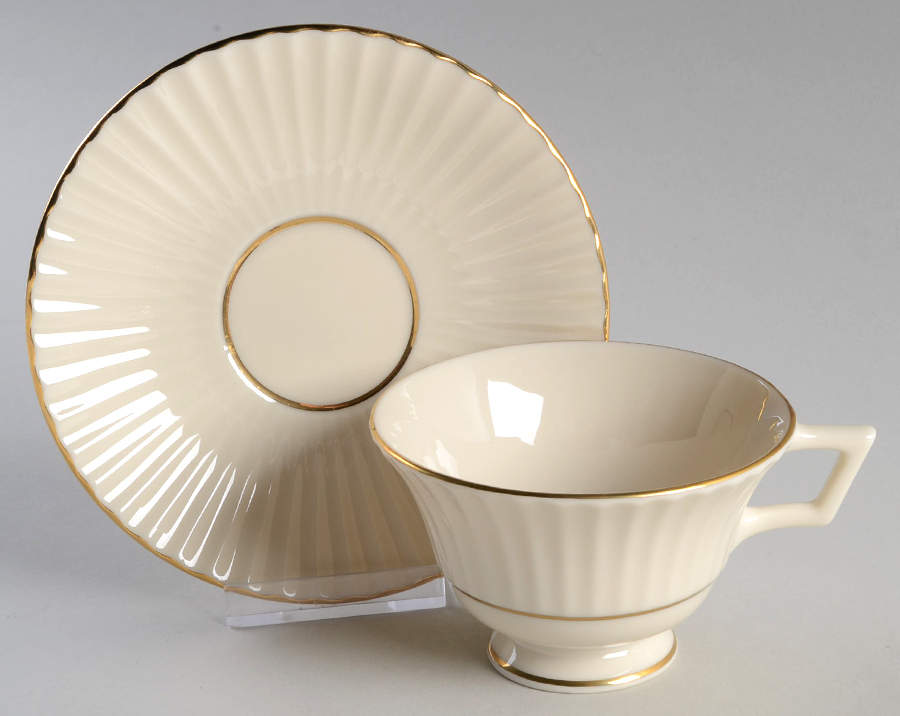 Citation Gold Footed Cup & Saucer Set by Lenox-1