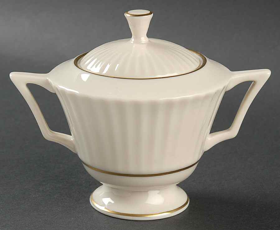 Citation Gold Sugar Bowl & Lid by Lenox-1