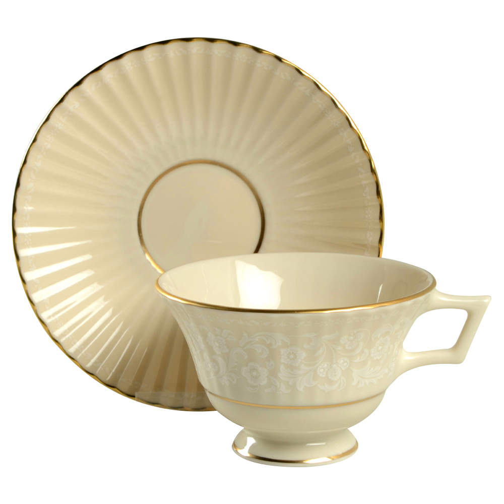Citation Lace Footed Cup & Saucer Set by Lenox-1