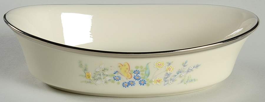 Cinderella (Newer, Platinum Trim) 8" Oval Vegetable Bowl by Lenox-1