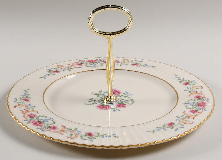 Cinderella (Old, Gold Trim) Round Serving Plate with Center Handle (Dp) Hc by Lenox-1