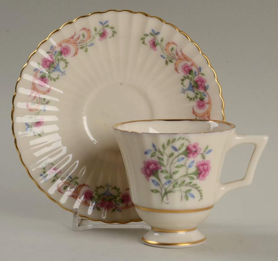 Cinderella (Old, Gold Trim) Footed Demitasse Cup & Saucer Set by Lenox-1