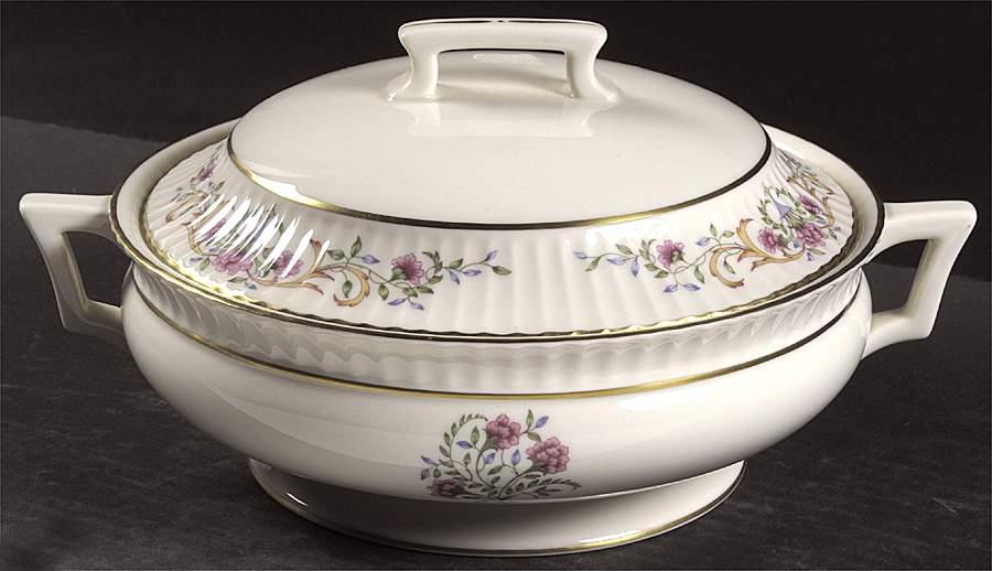 Cinderella (Old, Gold Trim) Round Covered Vegetable by Lenox-1