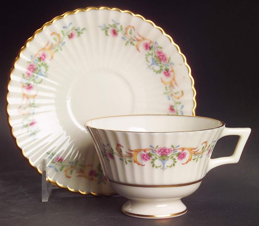 Cinderella (Old, Gold Trim) Footed Cup & Saucer Set by Lenox-1