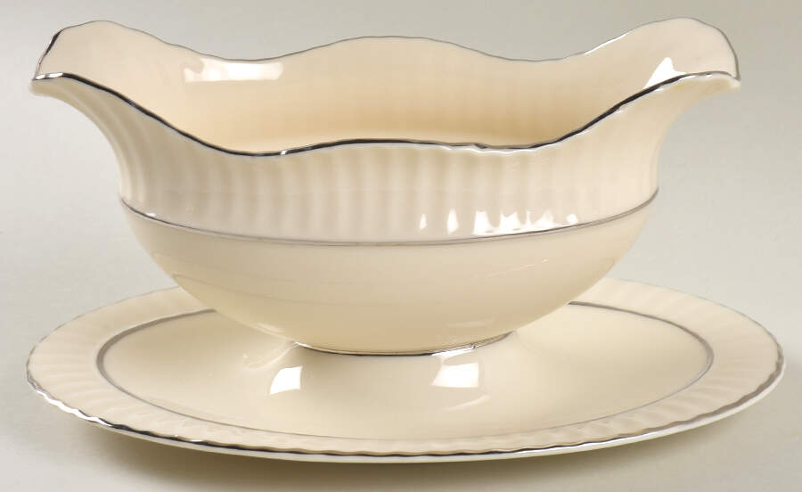 Citation Platinum Gravy Boat with Attached Underplate by Lenox-1
