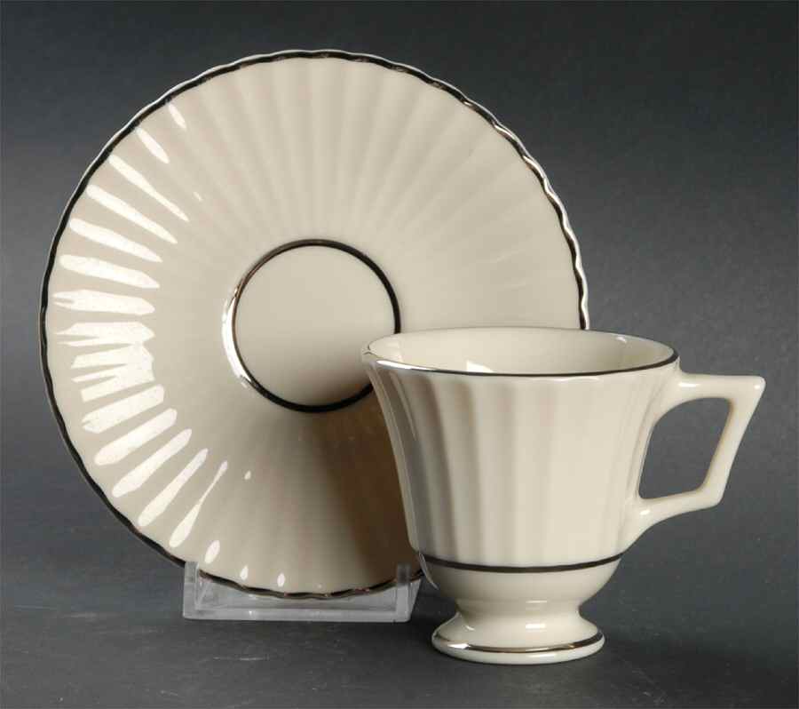 Citation Platinum Footed Demitasse Cup & Saucer Set by Lenox-1