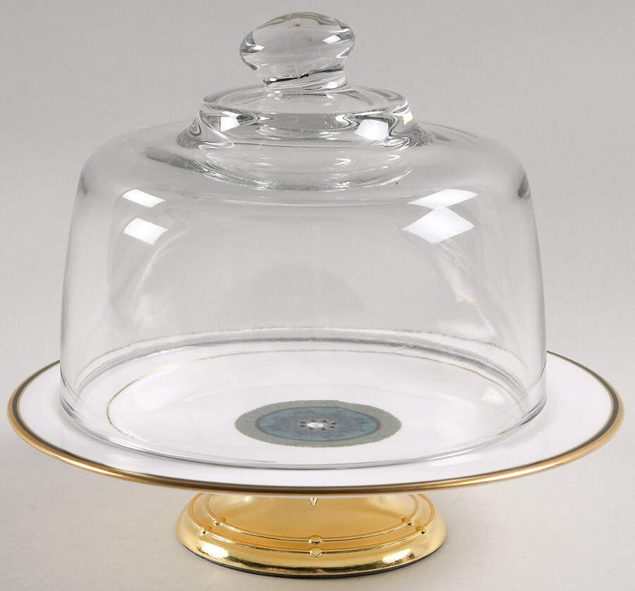 Classic Edition 6 1/2"-7 1/2" Footed Cheese Plate w/ Glass Dome HC by Lenox-1