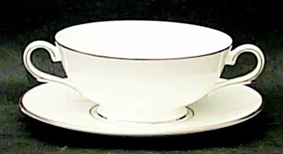 Classics Gold (Classics Coll) Footed Cream Soup Bowl & Saucer Set by Lenox-1