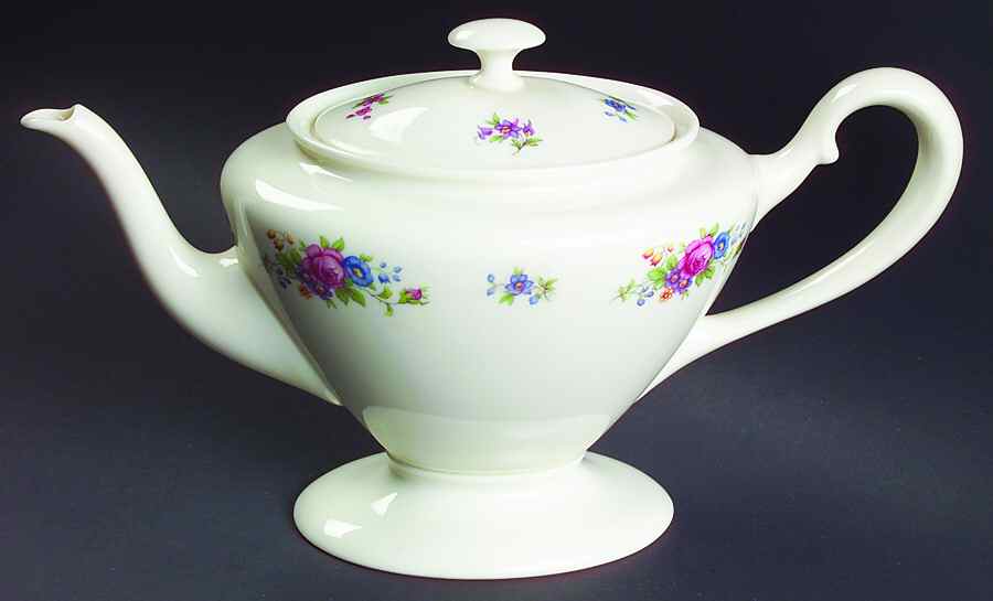 Classic Rose Shape 742 Teapot & Lid by Lenox-1
