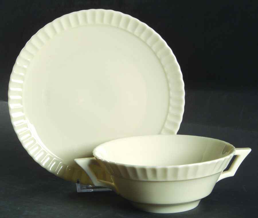 Classic White Flat Cream Soup Bowl & Saucer Set by Lenox-1