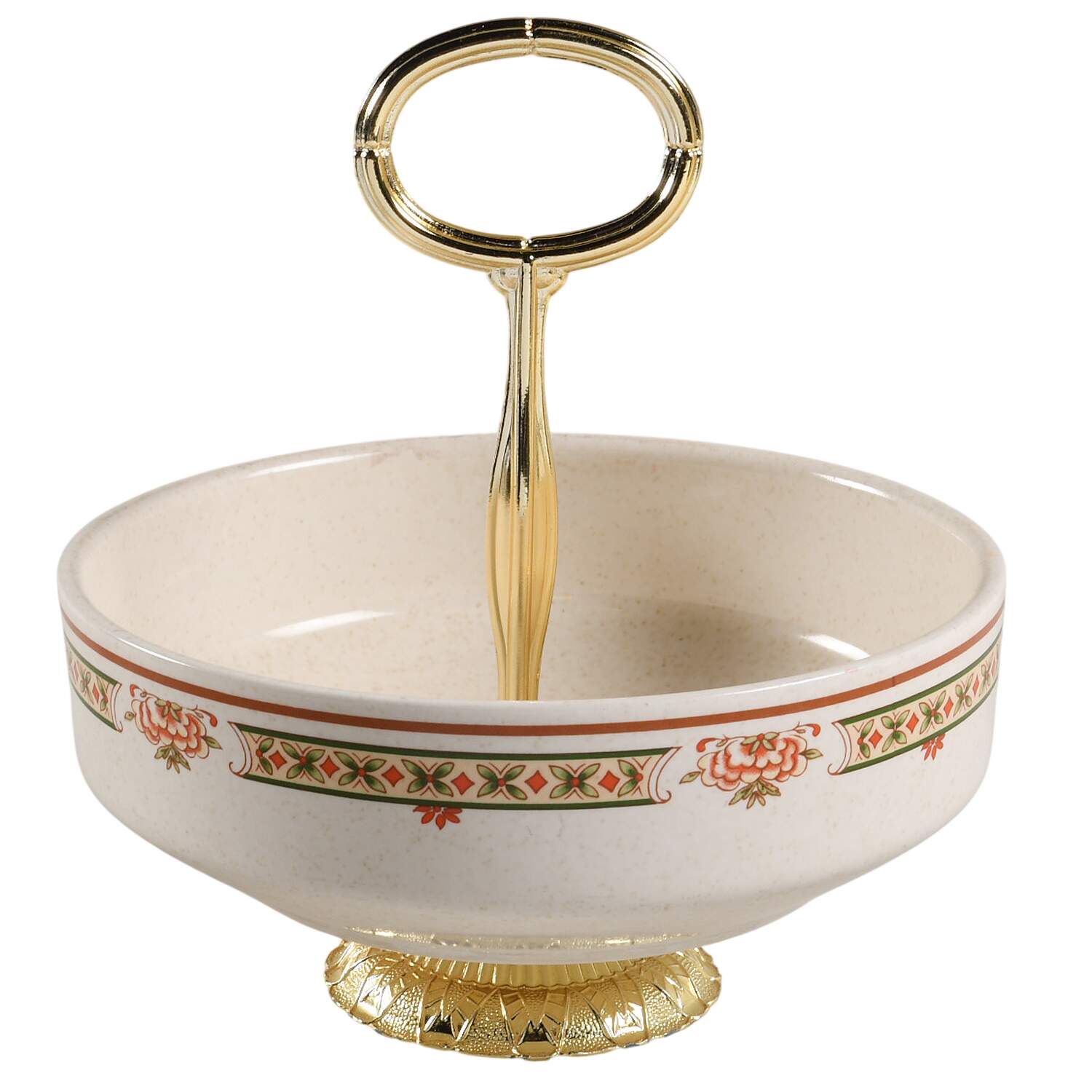 Coral Blossoms 6"-7" Handled Footed Nut Dish HC by Lenox-1