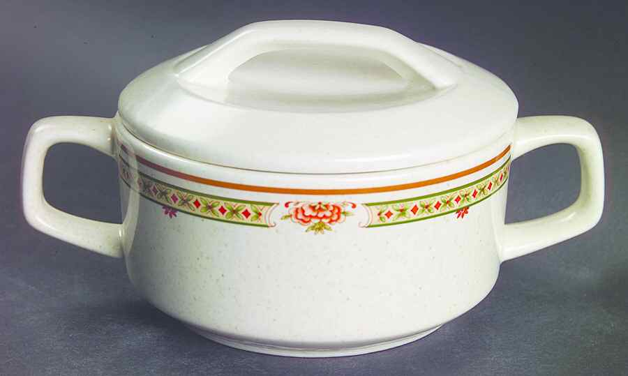 Coral Blossoms Sugar Bowl & Lid by Lenox-1