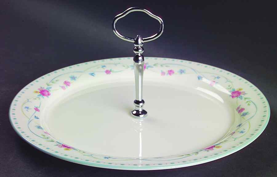 Country Cottage Blossoms Round Serving Plate with Handle (DP) by Lenox-1