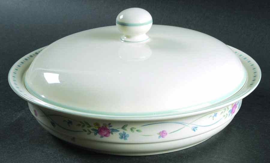 Country Cottage Blossoms Round Covered Vegetable-Uses RV9 as Base + C2CVL by Lenox-1