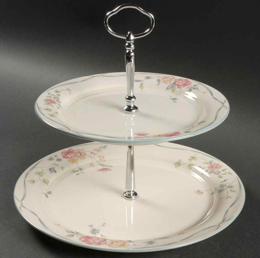 Country Cottage Courtyard 2 Tiered Serving Tray (Dinner & Salad Plate) by Lenox-1