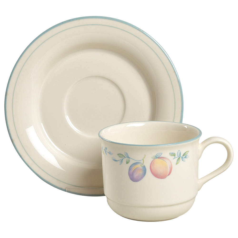 Country Cottage Orchard Flat Cup & Saucer Set by Lenox-1