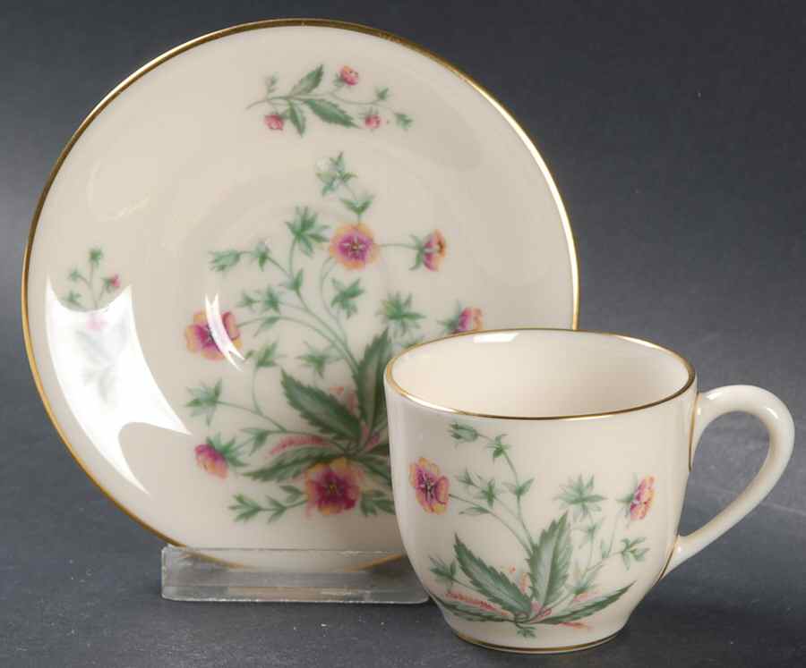 Country Garden Flat Demitasse Cup & Saucer Set by Lenox-1