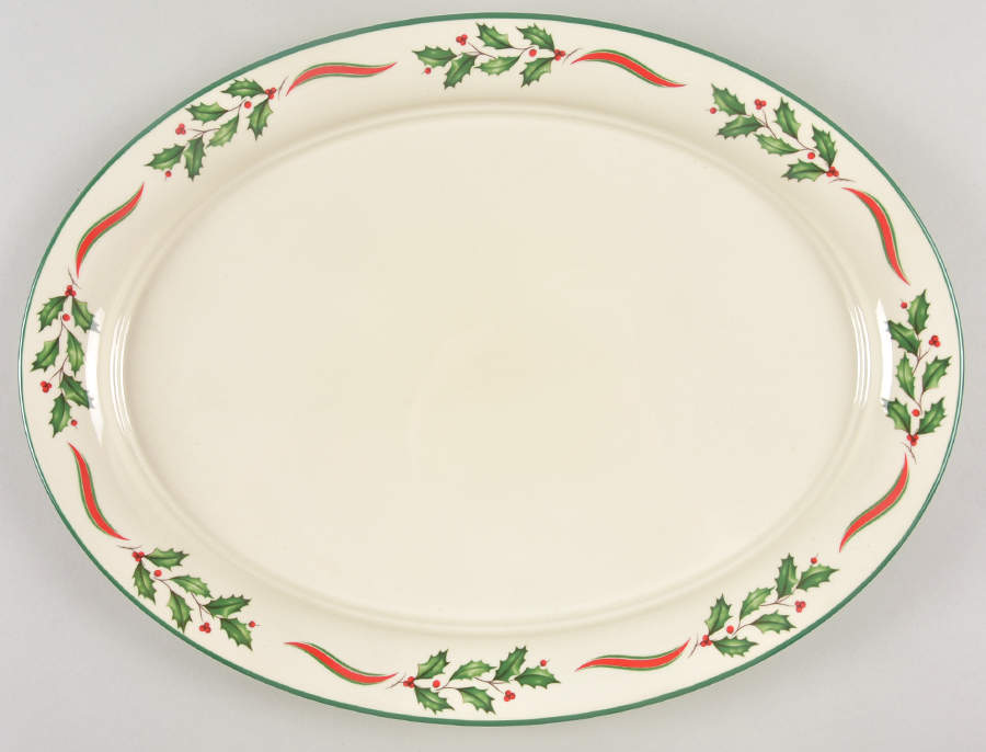 Country Holly 14" Oval Serving Platter by Lenox-1