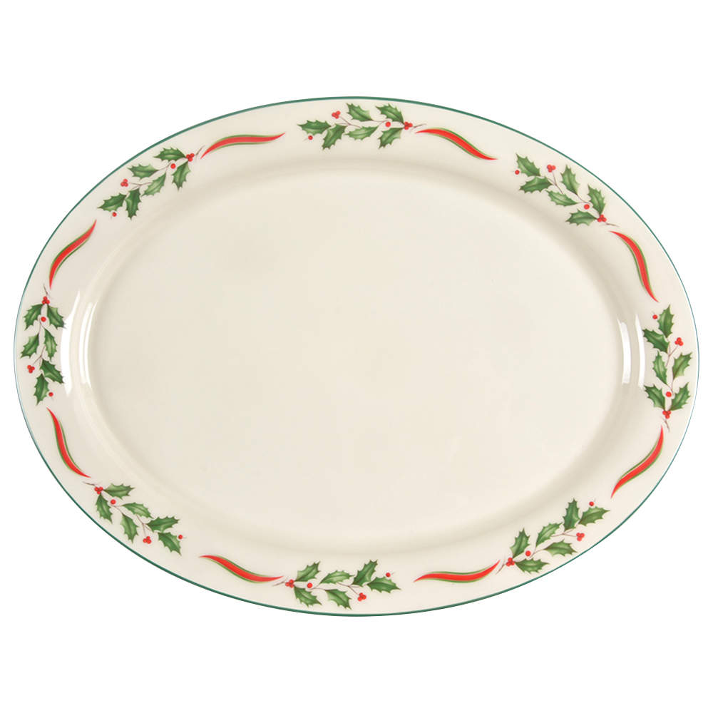 Country Holly 14" Oval Serving Platter by Lenox-1