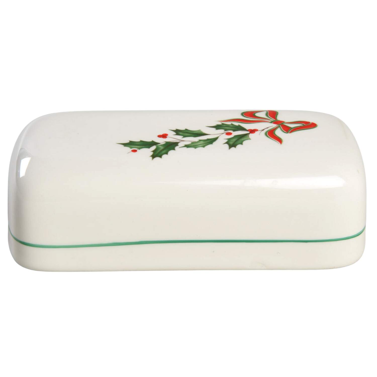 Country Holly Lid for 1/4 Lb Butter by Lenox-1