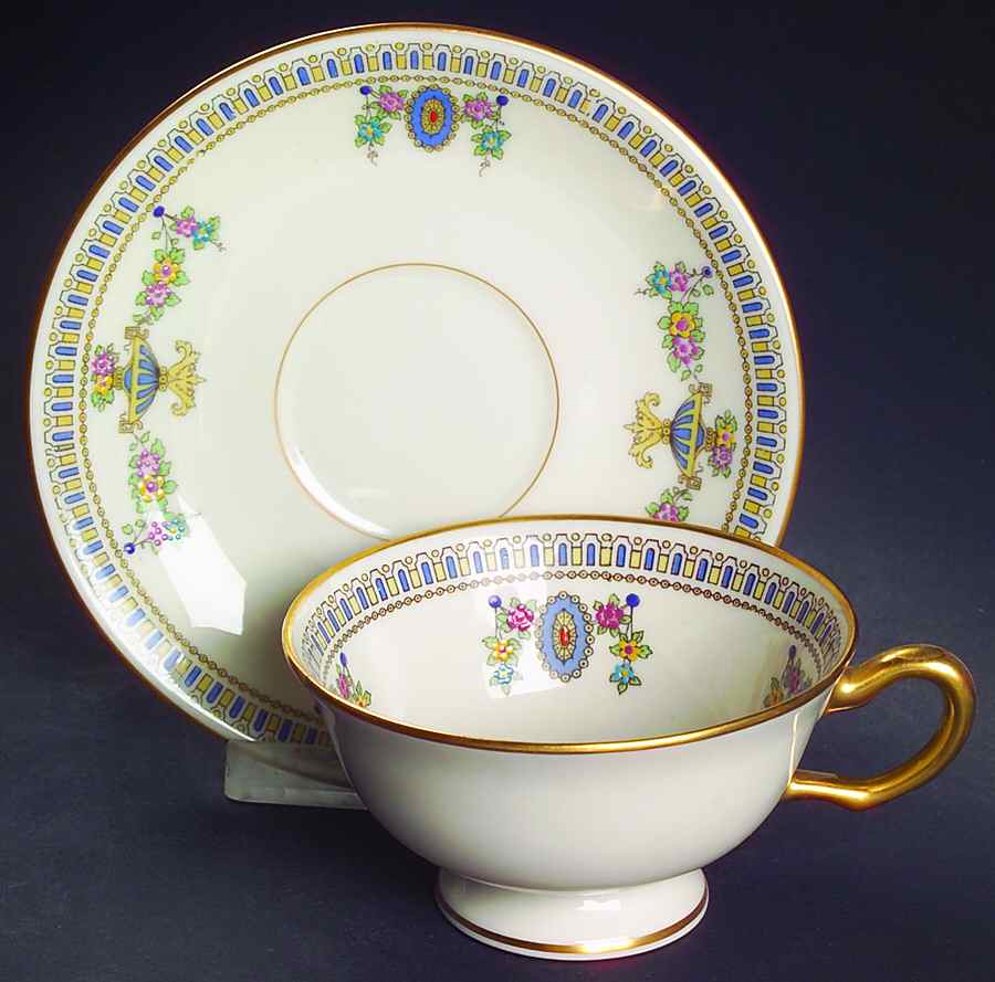 Colonial Footed Cup & Saucer Set by Lenox-1