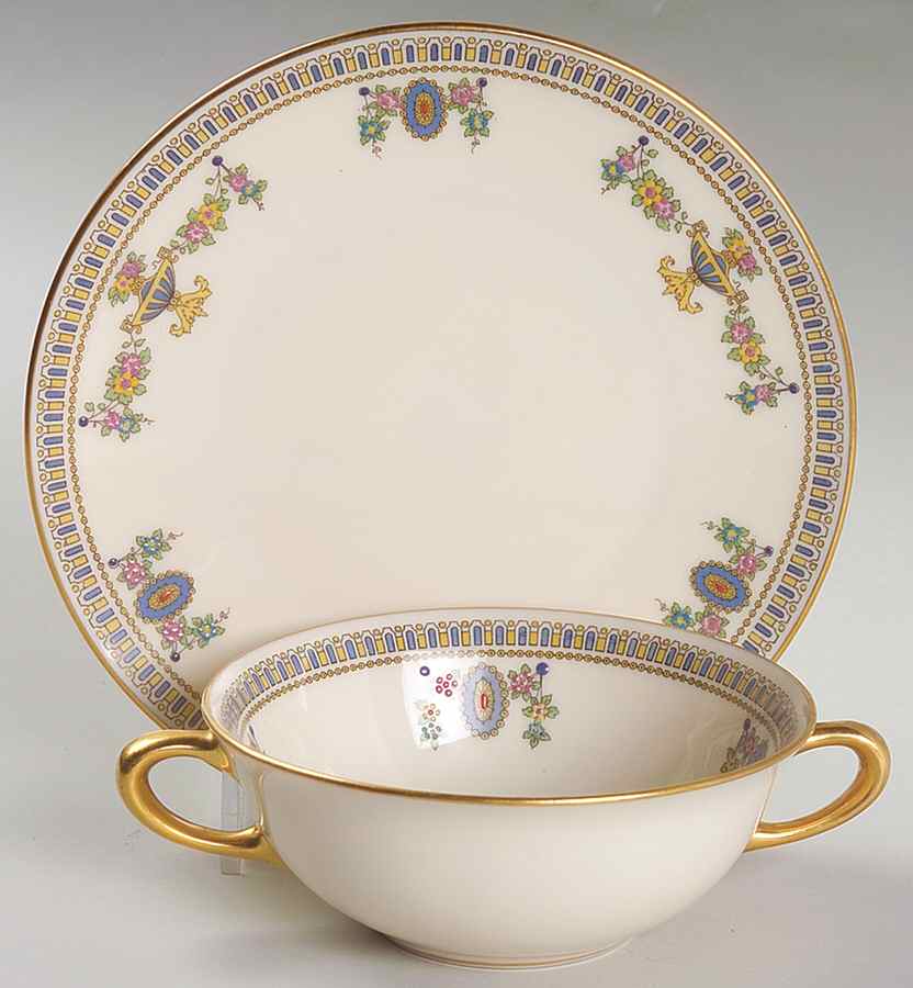 Colonial Flat Cream Soup Bowl & Saucer Set by Lenox-1